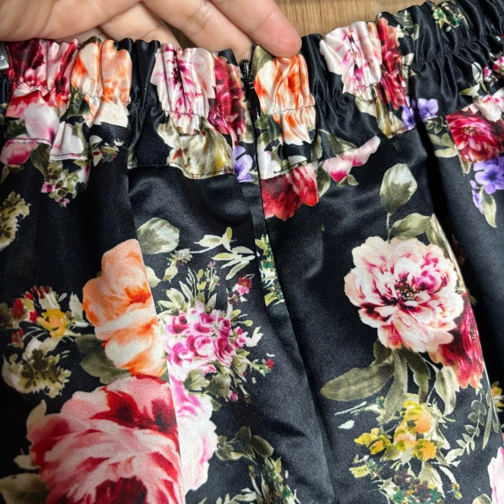 Women’s la robe‎ Floral boutique Black midi shirt size s